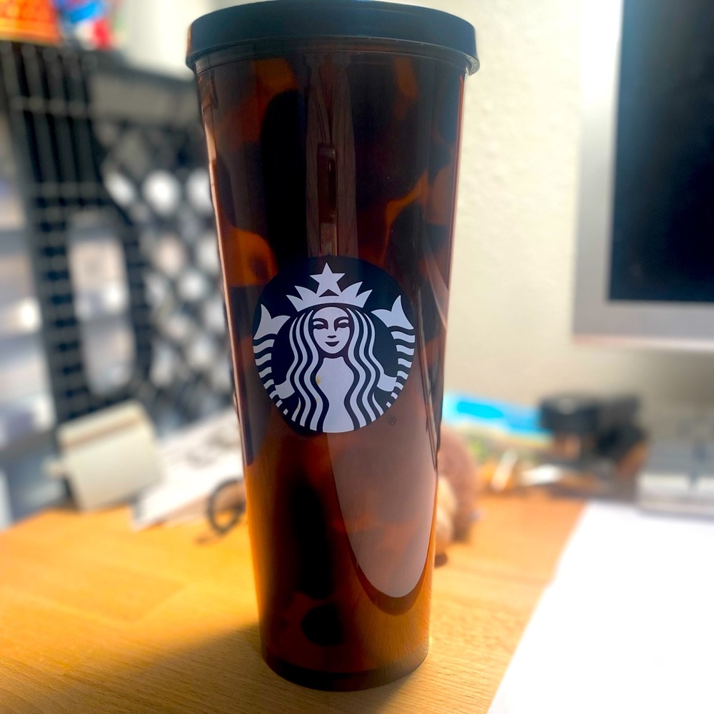 Tortoise Shell Leopard Cheetah Animal Print Shell Acrylic Cold Cup Tumbler Venti